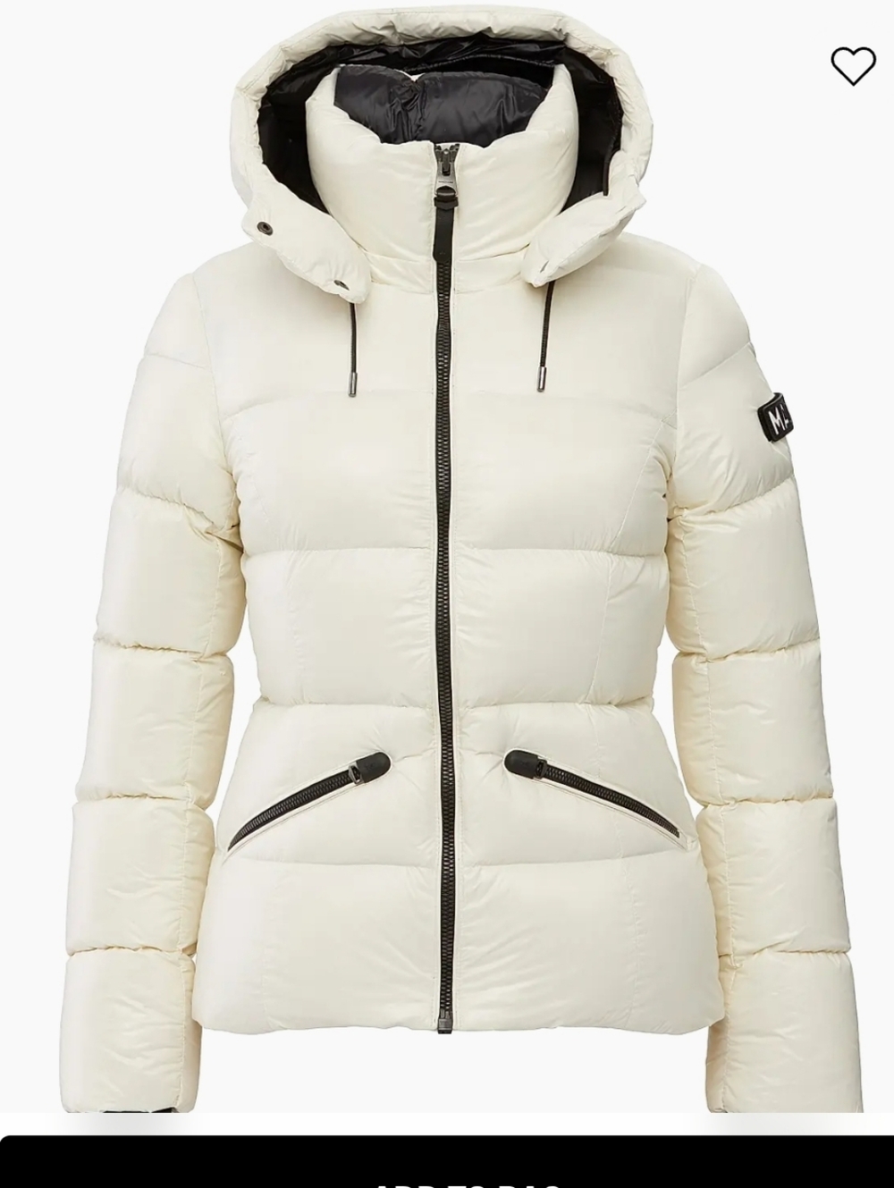 NWT Mackage MADALYN Cream Ladies Quilted Down Puffer Jacket Size Medium